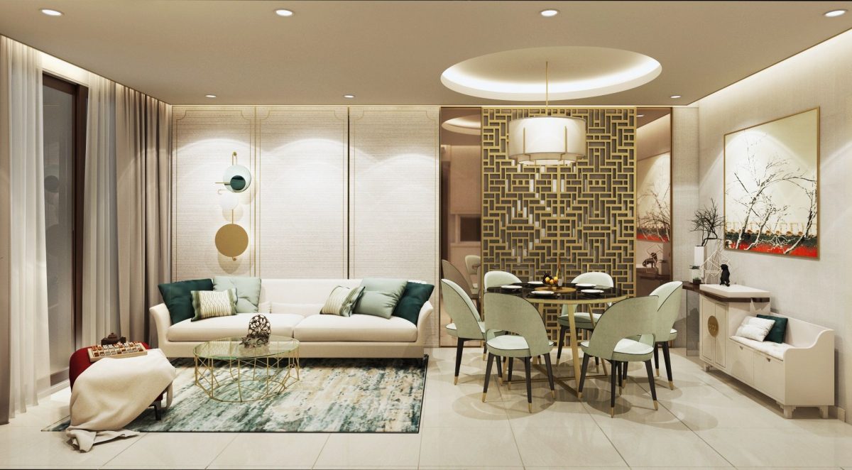 phòng khách căn hộ dhomme 2PN